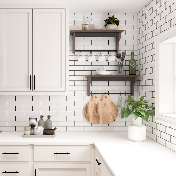 August Grove® Aariah Floating Shelf with Hooks Wayfair